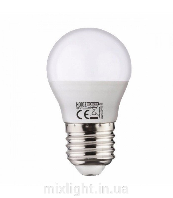 Світлодіодна лампа куля 6W 3000K E27 Elite-6 Horoz Electric від компанії Mixlight - фото 1