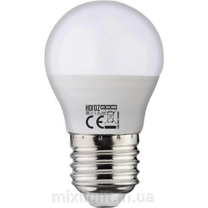 Світлодіодна лампа куля 6W 4200K E27 Elite-6 Horoz Electirc від компанії Mixlight - фото 1