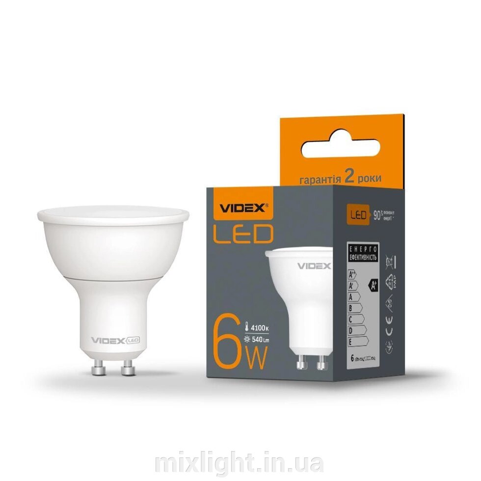 Світлодіодна лампа MR16 6W GU10 VIDEX 4100K VL-MR16е-06104 від компанії Mixlight - фото 1