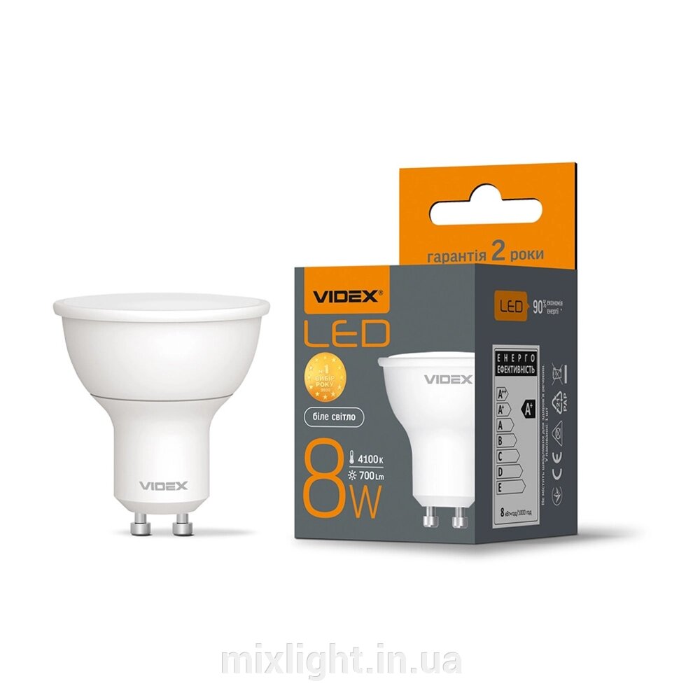 Світлодіодна лампа MR16 8W GU10 VIDEX 4100K VL-MR16e-08104 від компанії Mixlight - фото 1