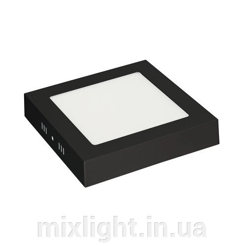 Світлодіодна накладна панель 12W квадрат чорний 6400K Arina-12 Horoz Electric від компанії Mixlight - фото 1