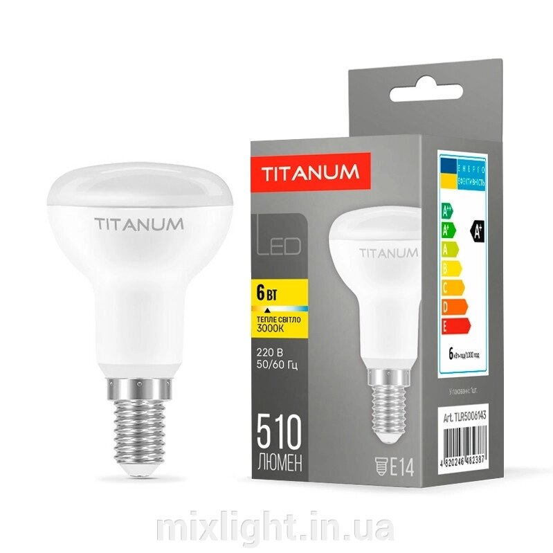 Світлодіодна рефлекторна лампа LED R50 6W E14 3000K 510 Lm TITANUM TLR5006143 від компанії Mixlight - фото 1