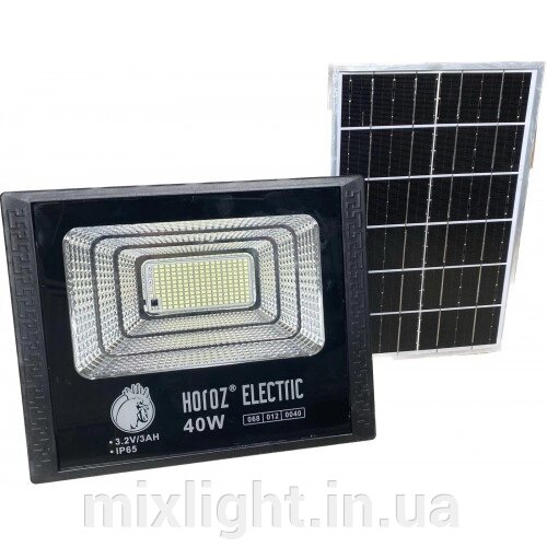 Світлодіодний прожектор з сонячною панеллю 40W TIGER-40 Horoz Electric від компанії Mixlight - фото 1