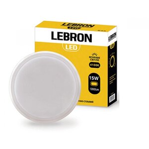 Вуличний круглий накладний LED світильник 15w Lebron L-WLR 4100K 1300Lm кут 140°