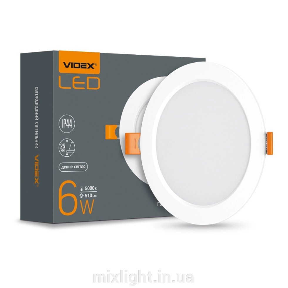 Вбудований LED світильник Back круглий 6W VIDEX 5000K білий VL-DLBR-065 від компанії Mixlight - фото 1