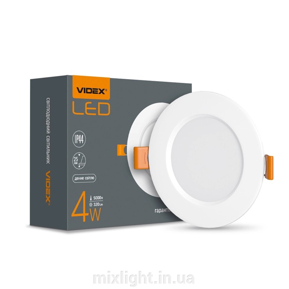 Вбудований LED світильник круглий 4W VIDEX 5000K білий VL-DLBR-045 від компанії Mixlight - фото 1