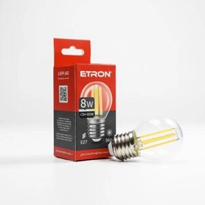 Вінтажна LED-лампа кулька 8W G-45 4200K E27 ETRON filament 1-EFP-142 ANN