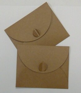 Подарунковий конверт з еко крафт-картону 130 х 160 мм, 225 гр/кв. м