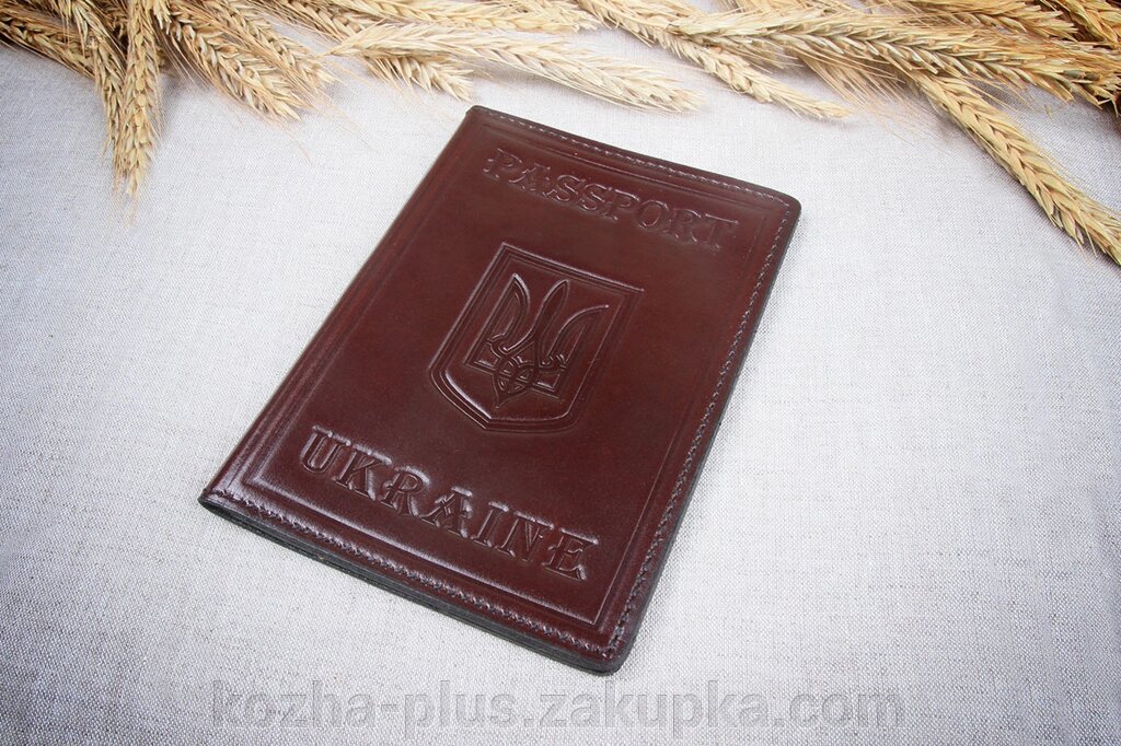 Кожаная обложка на паспорт Имидж коричневая 05-003 ##от компании## ФОП Шевченко - ##фото## 1