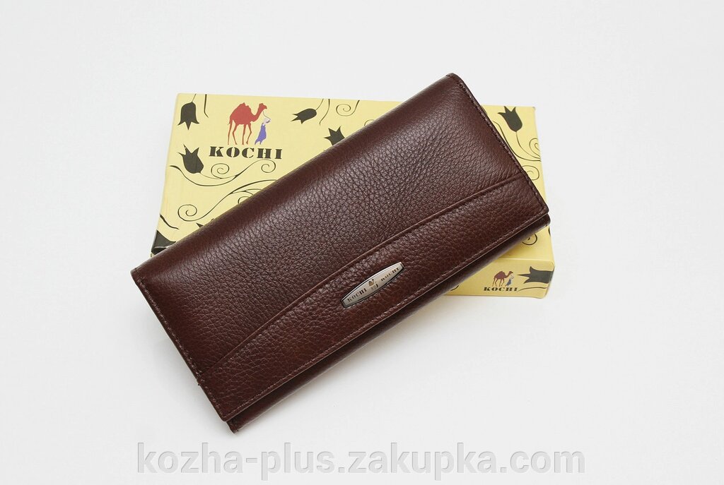 Жіночий шкіряний гаманець Kochi коричневий 401-Coffee від компанії ФОП Шевченко - фото 1