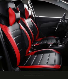 Чохли на сидіння Форд Фієста (Ford Fiesta) модельні MAX-L з екошкіри червоний