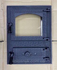 Дверцята пічні зі склом Versace 485х370 мм. Дверцята для печі та барбекю