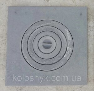 Плита чугунна пічна з кільцеми K5 410х410 підказен (22 мм, 15 кг