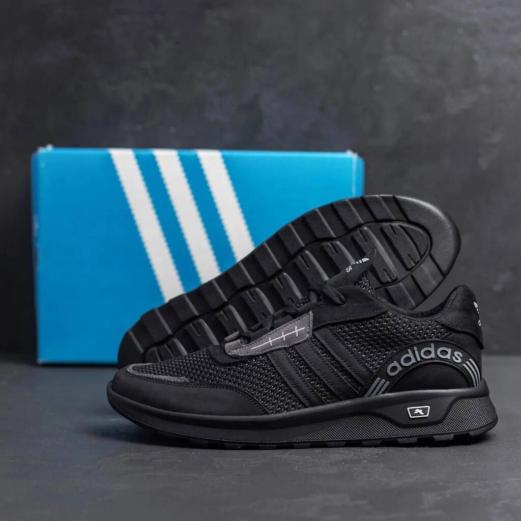 Чоловічі літні кросівки сітка Adidas AL чорні від компанії Магазин Смарт-Тайм - фото 1