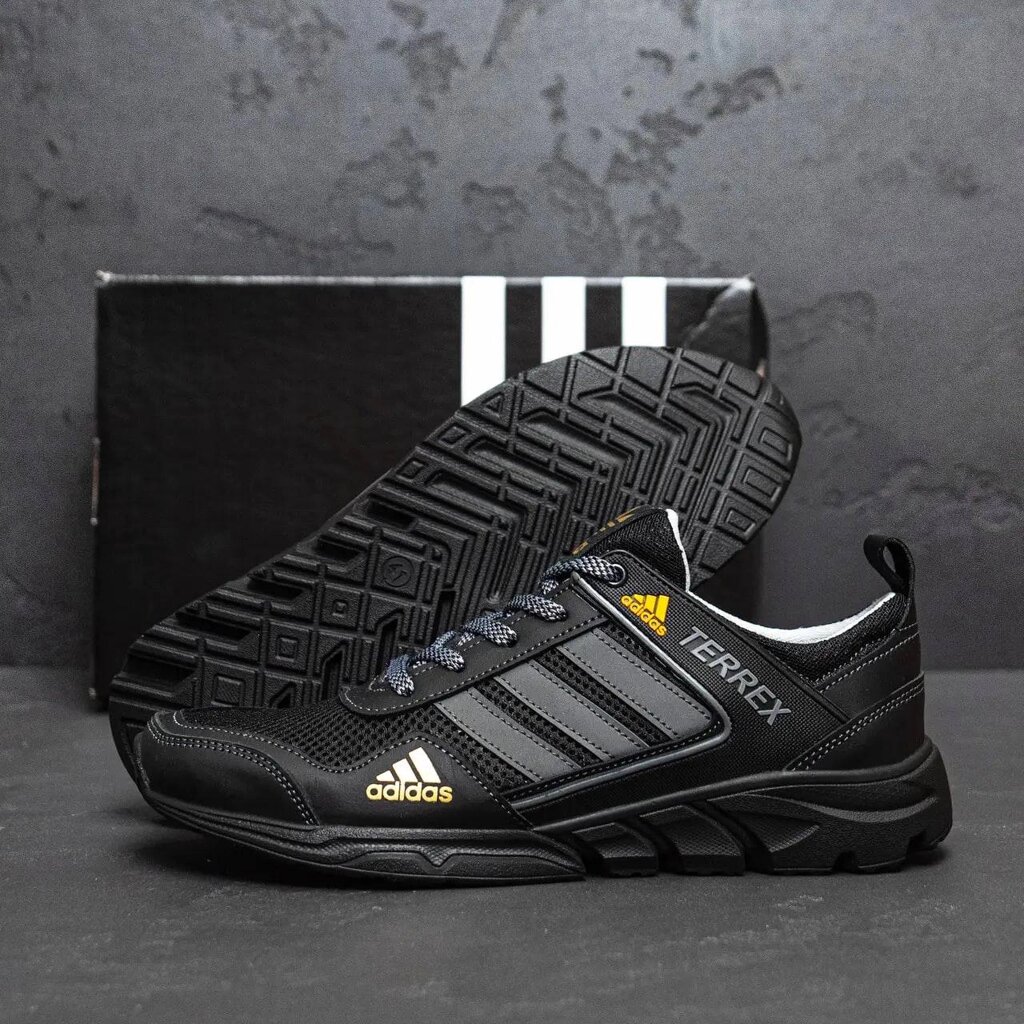 Чоловічі літні кросівки сітка Adidas Terrex 520 Black чорні від компанії Магазин Смарт-Тайм - фото 1