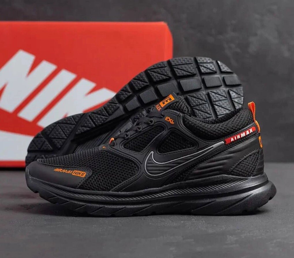 Чоловічі літні кросівки сітка Nike 4N чорні від компанії Магазин Смарт-Тайм - фото 1
