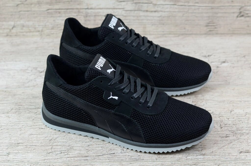 Чоловічі літні кросівки сітка Puma СР30 чорні від компанії Магазин Смарт-Тайм - фото 1
