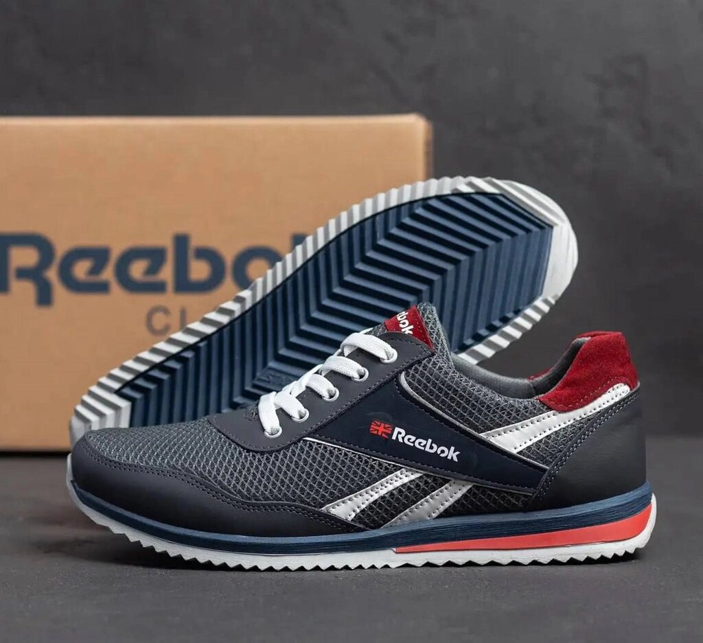 Чоловічі літні кросівки сітка Reebok 103 Grey сірі від компанії Магазин Смарт-Тайм - фото 1
