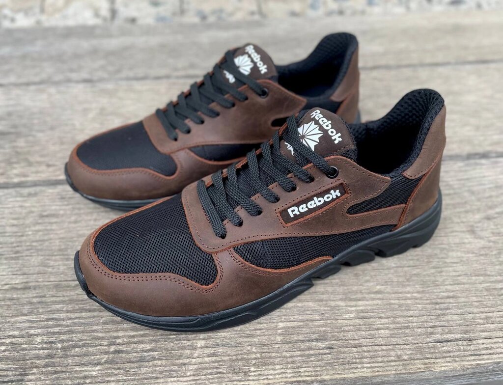 Чоловічі літні кросівки сітка Reebok R17 Brown коричневі від компанії Магазин Смарт-Тайм - фото 1