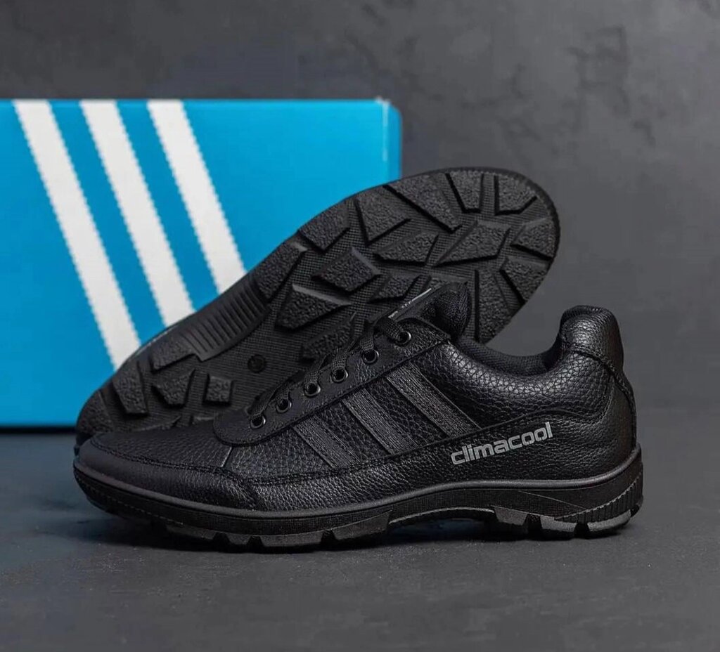 Чоловічі шкіряні кросівки Adidas A13 Black чорні від компанії Магазин Смарт-Тайм - фото 1