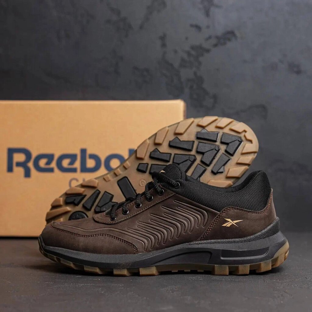 Чоловічі шкіряні кросівки Reebok R-07 Brown коричневі від компанії Магазин Смарт-Тайм - фото 1