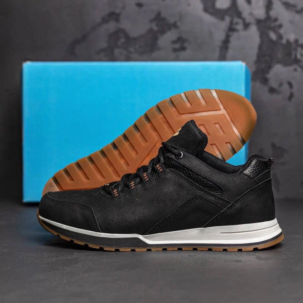 Чоловічі шкіряні кросівки Sunvent C-1 Black чорні від компанії Магазин Смарт-Тайм - фото 1