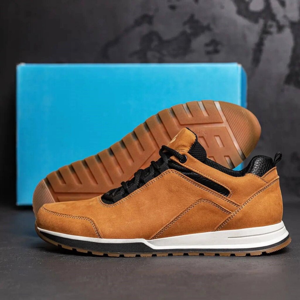 Чоловічі шкіряні кросівки Sunvent C-1 Fox руді від компанії Магазин Смарт-Тайм - фото 1