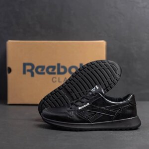 Дитячі підліткові шкіряні кросівки Reebok Black чорні