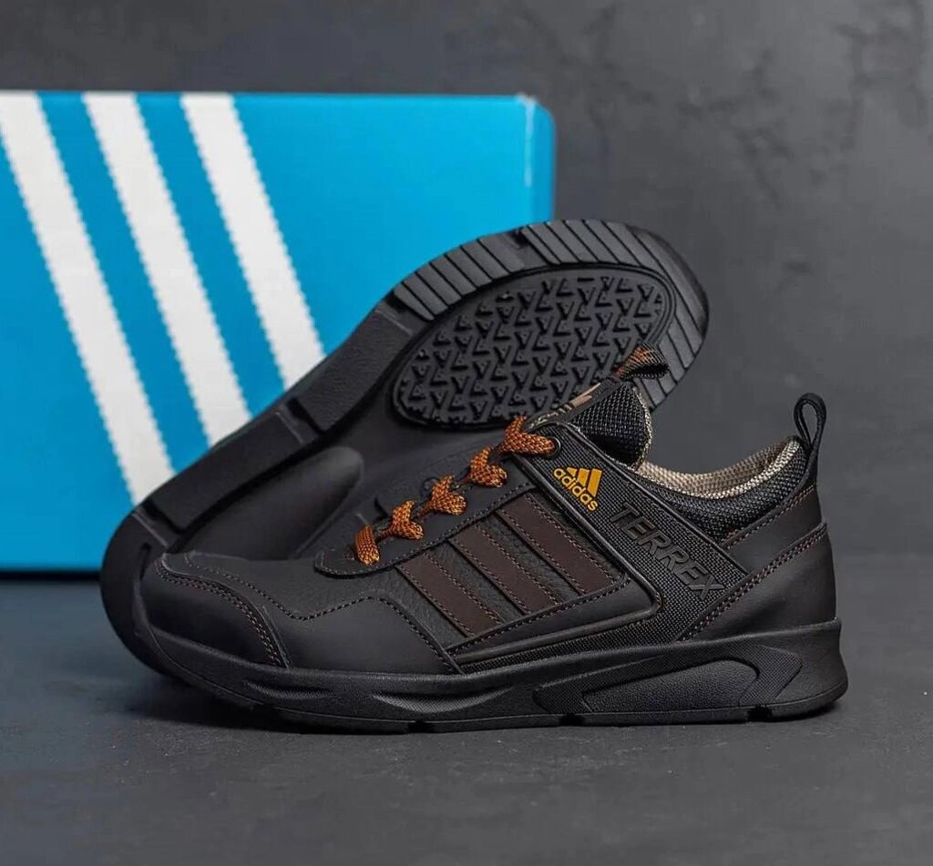 Дитячі підліткові шкіряні кросівки Adidas 525 Black чорні від компанії Магазин Смарт-Тайм - фото 1