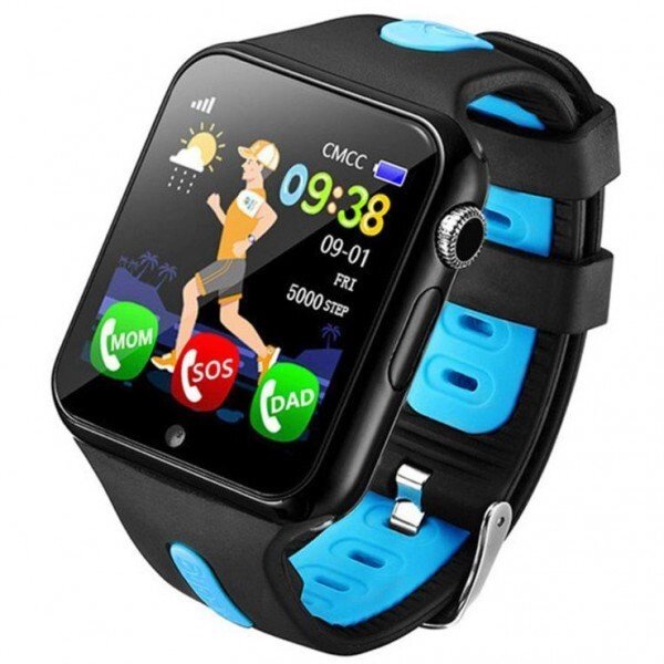 Дитячі розумні смарт годинник Baby Smart Watch V5k Original чорно-блакитні від компанії Магазин Смарт-Тайм - фото 1