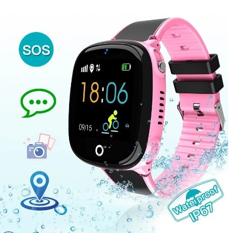 Дитячі смарт годинник телефон Smart HW11 Aqua Plus Pink рожеві від компанії Магазин Смарт-Тайм - фото 1