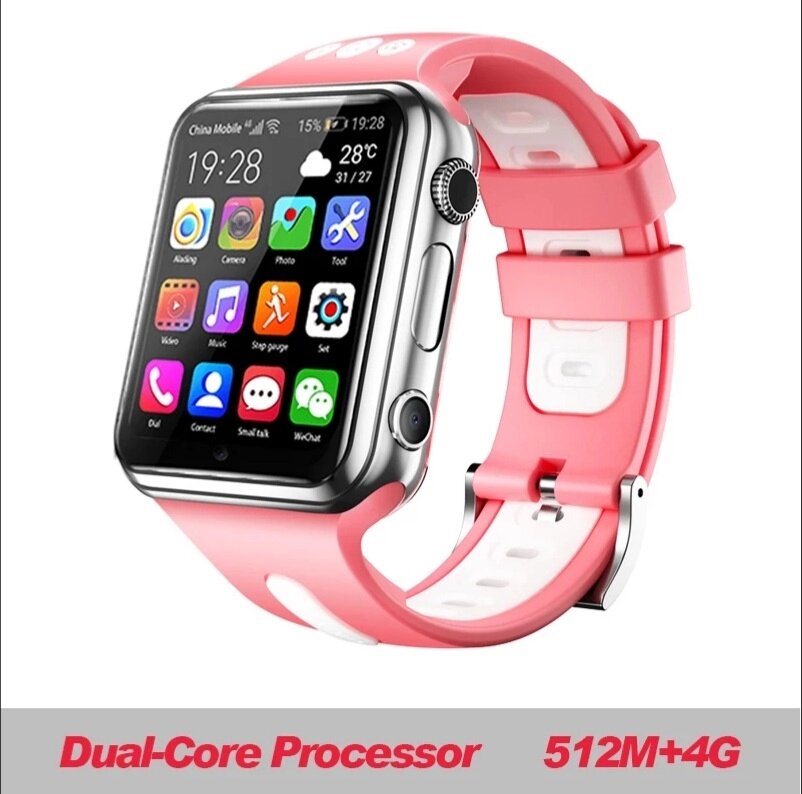 Дитячі смарт годинник телефон Smart Watch K45 ORIGINAL 4G, GPS, Wi-Fi 4 Гб інтернет рожеві від компанії Магазин Смарт-Тайм - фото 1
