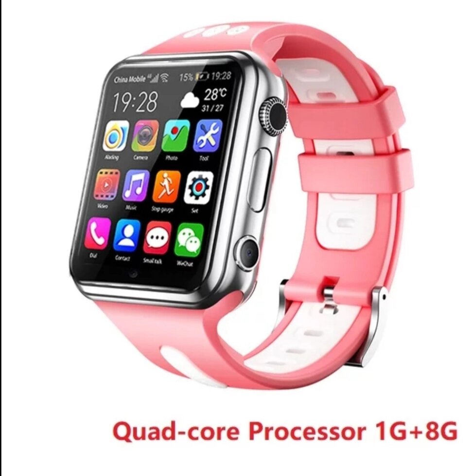 Дитячі смарт годинник телефон Smart Watch K45 ORIGINAL 4G, GPS, Wi-Fi 8Гб інтернет рожеві від компанії Магазин Смарт-Тайм - фото 1