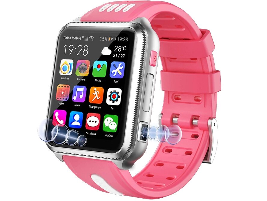 Дитячі смарт годинник телефон Smart Watch K46 ORIGINAL 4G, GPS, Wi-Fi 8Гб інтернет рожеві від компанії Магазин Смарт-Тайм - фото 1