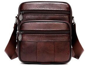 Чоловіча шкіряна сумка через плече Vintage 14987 коричнева