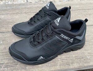 Чоловічі шкіряні кросівки Adidas А-1 чорні