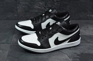 Чоловічі шкіряні кросівки Nike J8 чорно-білі