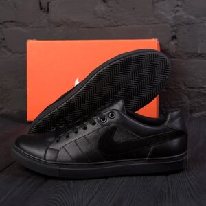 Чоловічі шкіряні кросівки NIKE N8-1 Black чорні