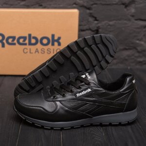 Чоловічі шкіряні кросівки Reebok Classic Black 210 чорні