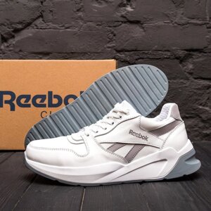 Мужские кожаные кроссовки Reebok Classic R-05 White белые