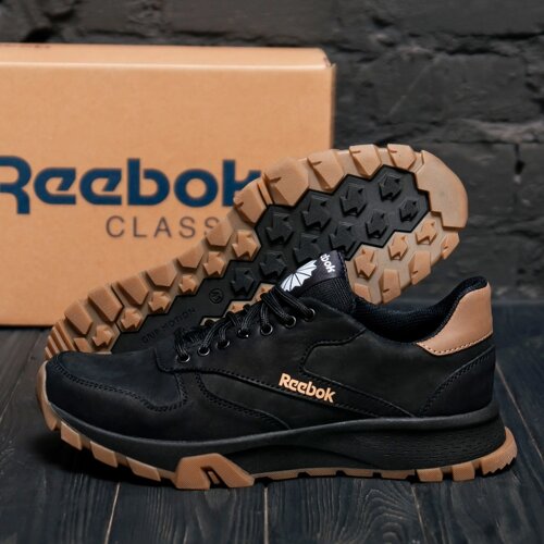Чоловічі шкіряні кросівки Reebok R-01А чорні