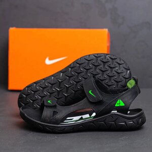 Чоловічі шкіряні сандалі Nike NS 40 Green Black чорні