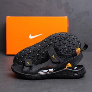 Чоловічі шкіряні сандалі Nike NS 40 Orange Black чорні