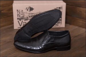Чоловічі шкіряні туфлі AVA De Lux 28 чорні на гумці