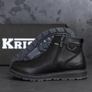 Чоловічі шкіряні зимові черевики Kristan City Traffic 704 Black чорні