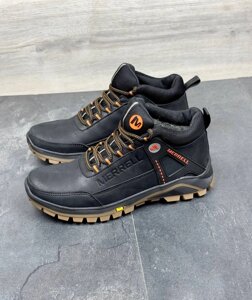 Чоловічі шкіряні зимові кросівки Merrell Orange M1 чорні