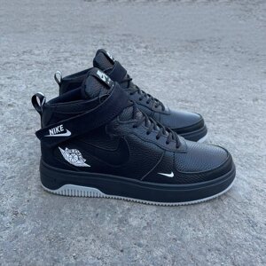 Чоловічі шкіряні зимові кросівки Nike 610 чорні
