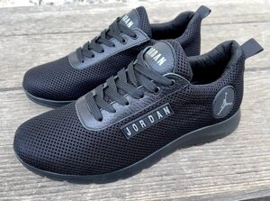 Чоловічі літні кросівки Jordan сітка С9 чорні з сірим