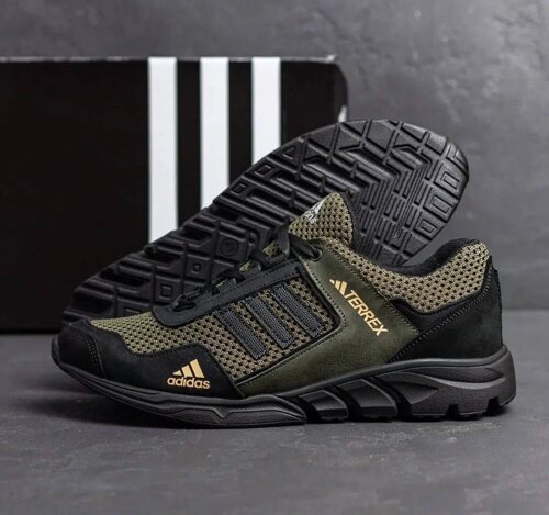 Чоловічі літні кросівки сітка Adidas Terrex А3 хакі