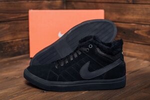 Чоловічі зимові черевики Nike N8 Black замша чорні